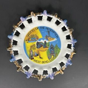Grotto of the Redemption West Bend Iowa Collector Souvenir Plate 1980's 7"D